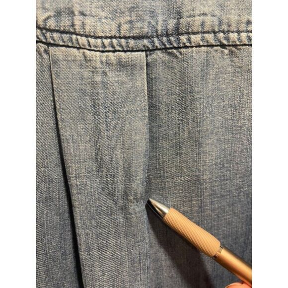 Cloth & Stone Anthropologie Chambray V Neck Shirt Dress S - Picture 7 of 8